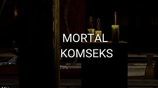 What if Mortal Kombat parody features Jax versus tall monster Sheeva in bizarre cartoon style?