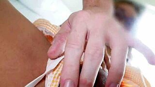 Horny Asian maid gives me extra service in lingerie.