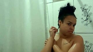 Enjoying a steamy shower, fingering my tight pussy like a naughty teen 😘