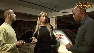 Valet Fucks Blonde Latina's Big Ass Publicly In Front Of Cuckold