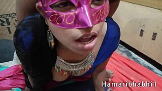 i'm the hot horny wife havin romantic sex in my saree blouse, feelin so good with my husband.