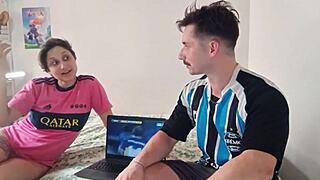 Uncensored game with pretty girlfriend and friend