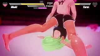 Intense Lesbian Competition In Battle Six.