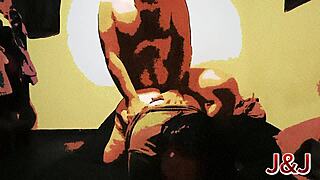 My friend licks my wet ass on the bed, and I love it.