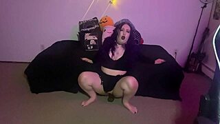 Thick Goth Pawg Pounds And Rides Big Black Cock Dildo In Solo Masturbation.