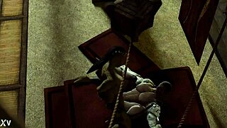 What if Mortal Kombat parody features Jax versus tall monster Sheeva in bizarre cartoon style?