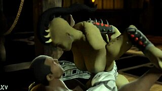 What if Mortal Kombat parody features Jax versus tall monster Sheeva in bizarre cartoon style?