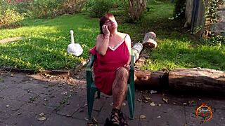 Klaudiaambergirl relaxes outdoors peacefully
