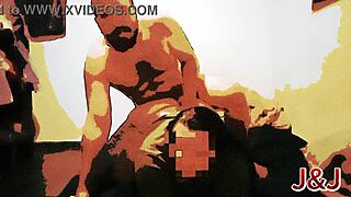 My friend licks my wet ass on the bed, and I love it.