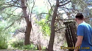 kumalott - cute tight pussy turns into a sloppy one during public doggystyle with a bent over brunette.