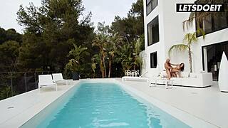 big boobs wife sheila ortega bounces on christian clay's dick by the pool