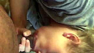 Amateur Black Woman Sucks Big Monster Cock Deep