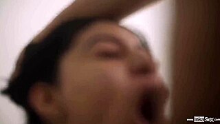 Venezuelan maid gets fucked hard by big cock in amateur scene, sucking and riding.