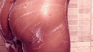 Indian step sister gets fucked hard in cowgirl after shower, deepthroating monster cock.