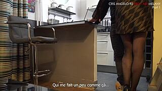 Melany French interacts with repairman in Paris