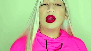 Transsexual With Pink Tasty Cock In Action.