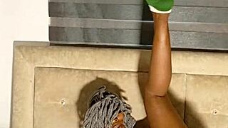 A hotel caretaker feels better with her soft wet self-care