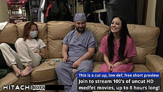 Doctor Tampa Humiliates Shaved Patient Blaire Celeste with Hitachi Orgasm in Latex