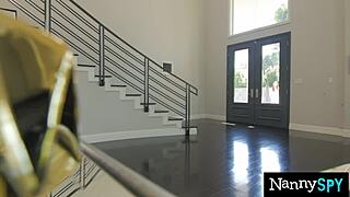 Aidra Fox swallows cock to save job