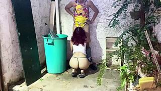 Brunette Neighbor Bent Over For Anal Cheating While Husband Works