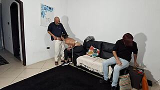 The stepfather seduced his son's girlfriend right in front of him