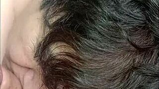 Marie the slave sucks three big cocks