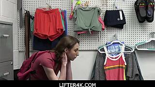 Burglar Tristan Summers caught shoplifting fucks officer Giovanni Francesco hard in the office