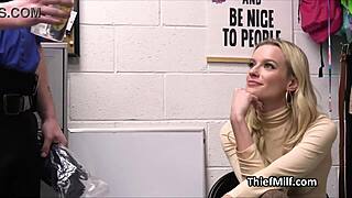 Milf caught with stolen dildos in office, gets on knees for blowjob and hardcore action.