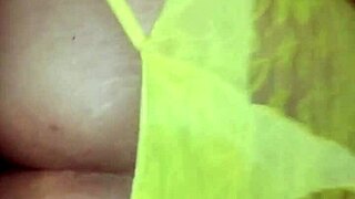 Wife in stockings bends for doggystyle pounding