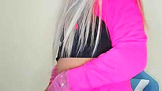 Transsexual With Pink Tasty Cock In Action.