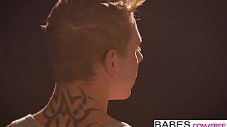 Babes in garage get anal threesome with gaping and facial