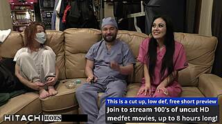 Doctor Tampa Humiliates Shaved Patient Blaire Celeste with Hitachi Orgasm in Latex