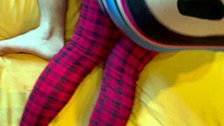 I fucked her skinny submissive body while she played games