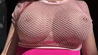 Italian Milf's Big Tits Bounce Outdoors