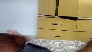 brazilian amateur guides skinny legs solo masturbation with huge monster cock, moaning to orgasm