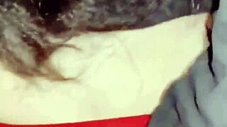 Amoosina cums on white ass in airport toilet.