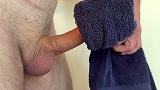 Intensely masturbating to a powerful orgasm.