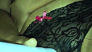 Latina Wife Black Panties Cum Shot