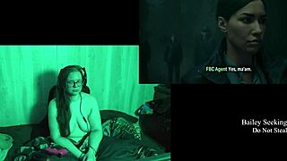 Look at that naked brunette playing at the lake house! So sexy!