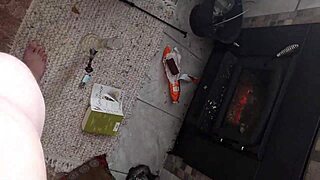 Amateur Mexican Couple Has Wild Sex By The Fireplace!