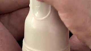 play with my new fleshlight caught watching porn and jerk off my big dick