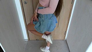 hot brunette breaks handcuffs, hides here, and screws me to keep quiet