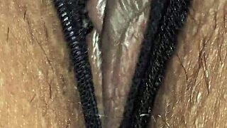 Latina Wife Black Panties Cum Shot