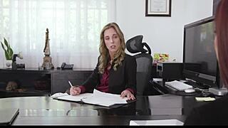 Job interview turns into freeuse sex with boss and coworker.