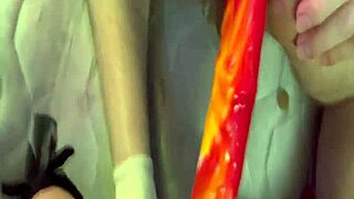 Intense big cock pegging with anal toys and domination