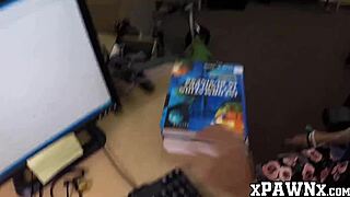 pretty babe with glasses intriguingly fucks a broker like crazy.