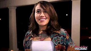 Inked skinny hottie Rihanna toys her wet pussy suggestively