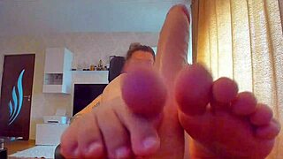 big sex toy sucked and footjob 😏