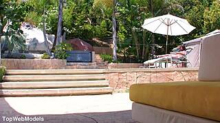 Neela Sky gives a POV blowjob to a huge cock, ending in a facial.