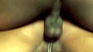 ebony cowgirl rides big cock doggy creampie in bedroom